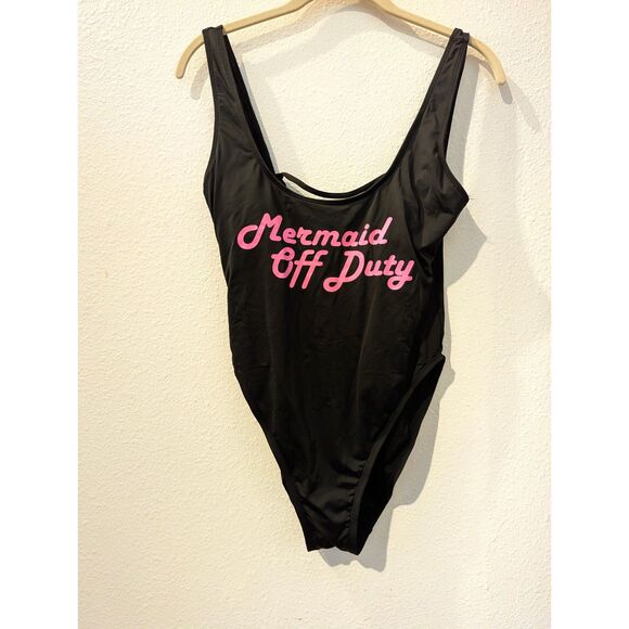 Francesca’s Swim "Mermaid Off Duty" One Piece Tie Back Swimsuit  Sz L - Picture 10 of 11